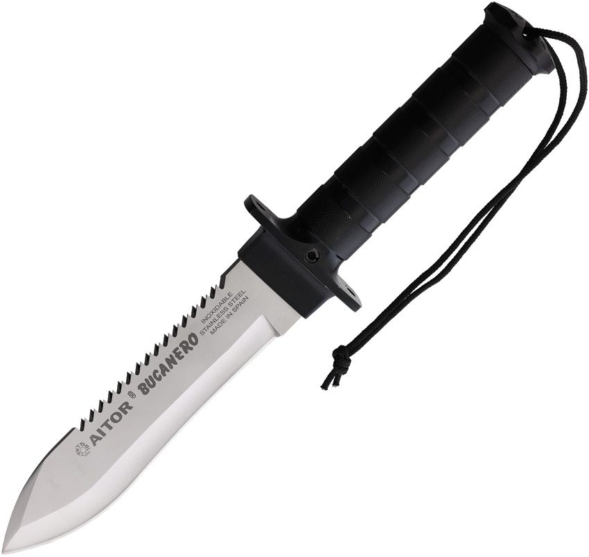 Aitor Bucanero Fixed Blade Knife 6.5" Stainless Sawback w/ Survival Kit