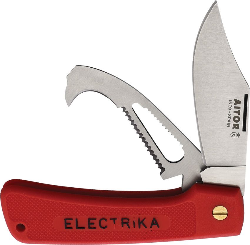 Aitor Electrika Pocket Knife Folding 4.5" Red ABS