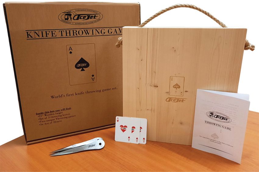 ACEJET Hornet Mini Throwing Knives Game Set with Wooden Target