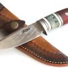 ACEJET Mystic SanMai Hunter Fixed Blade Knife 4.5" Damascus w/ Sheath