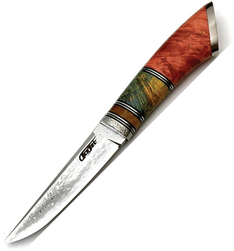 ACEJET Marshall SanMai Hunter Fixed Blade Knife 4.25" Damascus
