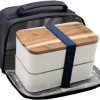 Akinod Bento Lunch Bag Blue - Dual Compartment