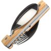 Akinod 13H25 Folding Cutlery Set - Olive Wood