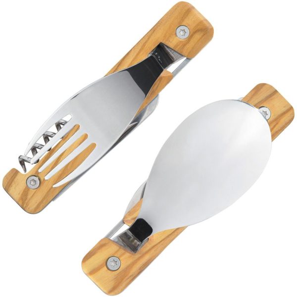 Akinod 13H25 Folding Cutlery Set - Olive Wood