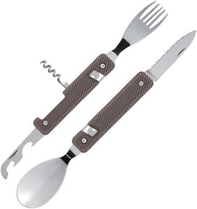 Akinod 13H25 Folding Cutlery Set - Aluminum Gray