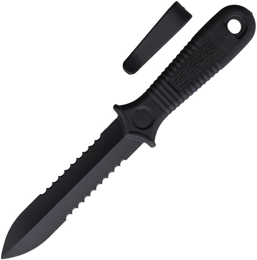 AMG Corp Short Kobe Boot Knife 3.5" Serrated Blade Black
