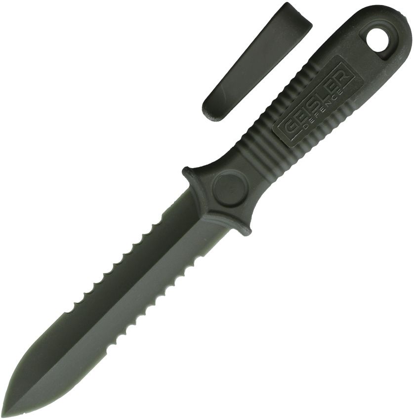 AMG Corp Short Kobe Boot Knife 3.5" Serrated Blade OD Green
