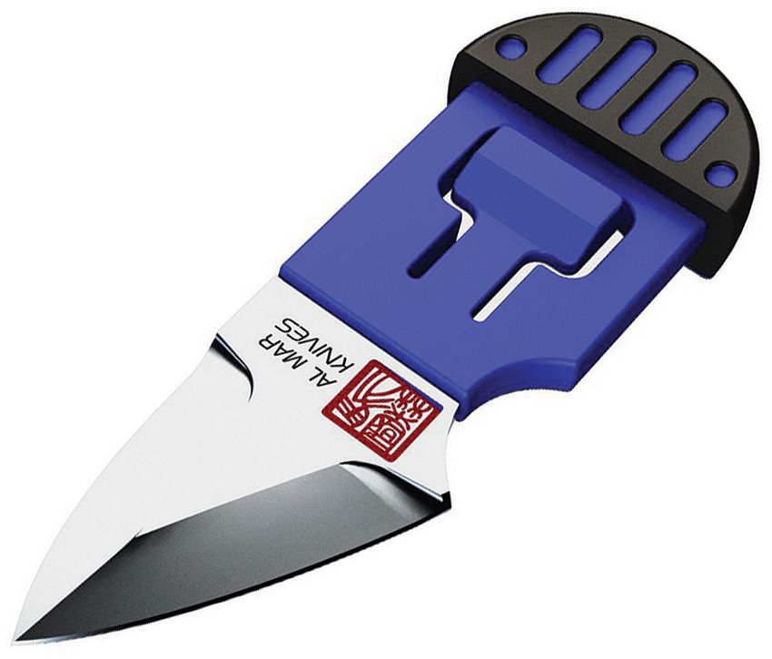Al Mar Stinger Keyring Fixed Blade Knife 1.25" D2 Blue