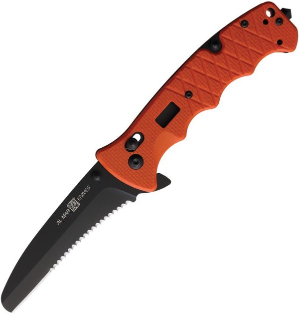Al Mar 1050RAK Rescue Assisted D2 Steel Folding Knife Orange G10