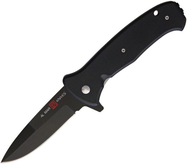 Al Mar SERE 2020 Linerlock A/O Folding Knife D2 Steel Black G10