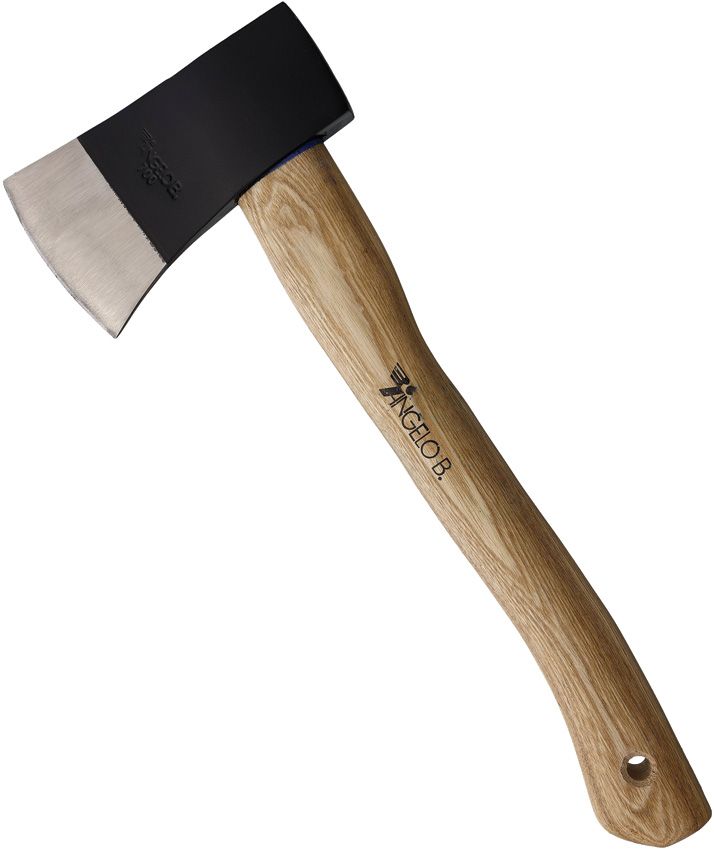 ANG110411BLK.jpg Angelo B German Style Axe 5.5" C45 Steel Head Hickory Handle