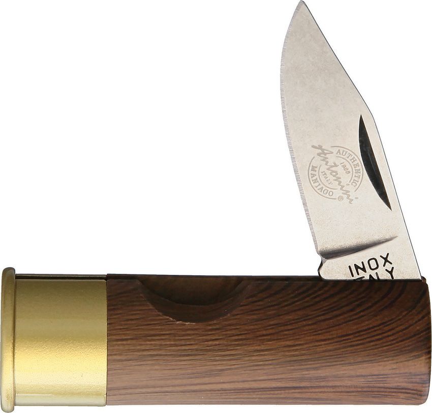 Antonini Shotgun Shell Folding Knife Walnut Handle 1.75 Inch Blade