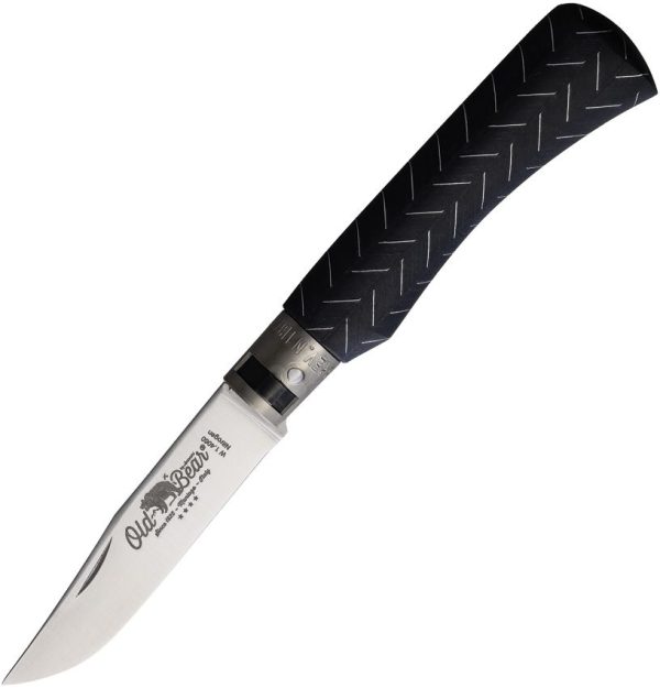 Old Bear Medium Locking Ring Black Folding Knife