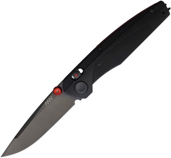 Acta Non Verba A100 A-Lock Black/Red - Sleipner Steel Button Lock
