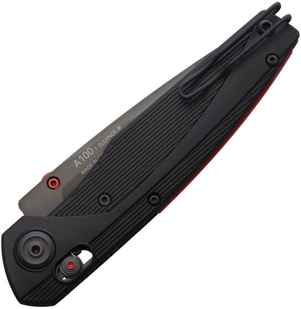 Acta Non Verba A100 A-Lock Black/Red - Sleipner Steel Button Lock