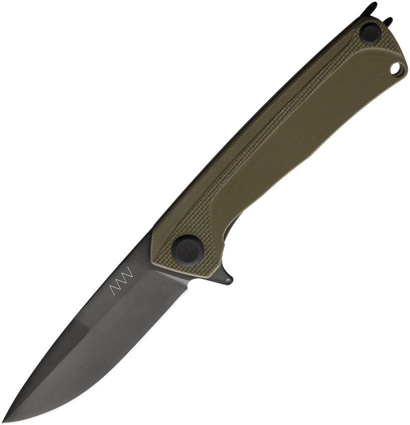 Acta Non Verba Z100 Folding Knife 3.5" Black DLC Linerlock Olive G10