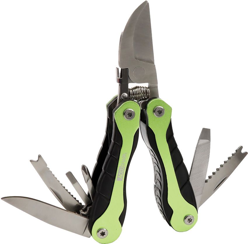AccuSharp Gardener's Multi-Tool Green Aluminum 6.5" w/ Pouch