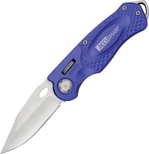 AS701C.jpg AccuSharp Wheel Lock Blue Folding Knife - Aluminum Handle