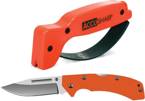 AS716C.jpg AccuSharp Lockback Folding Knife 3.25" Satin Stainless with Sharpener