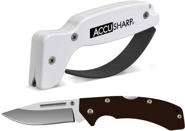 AccuSharp Lockback Folding Knife - Black G10 Combo with Sharpener