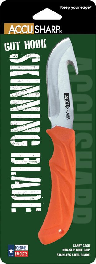 AccuSharp Guthook Fixed Blade - Orange Handle with Sheath
