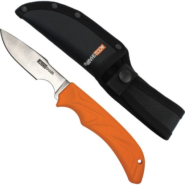 AccuSharp Caping Knife Fixed Blade - Orange Handle with Sheath