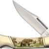 Alaska Scrimshaw ASC1 Bear Lockback Folding Knife 2.75" Blade