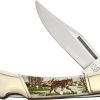 Alaska Scrimshaw ASC2 Wolf Lockback Folding Knife 2.75" Stainless