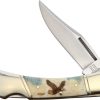 Alaska Scrimshaw ASC3 Eagle Lockback Folding Knife 2.75" Blade