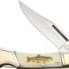 Alaska Scrimshaw ASC4 Salmon Lockback Folding Knife 2.75" Blade