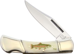Alaska Scrimshaw ASC4 Salmon Lockback Folding Knife 2.75" Blade