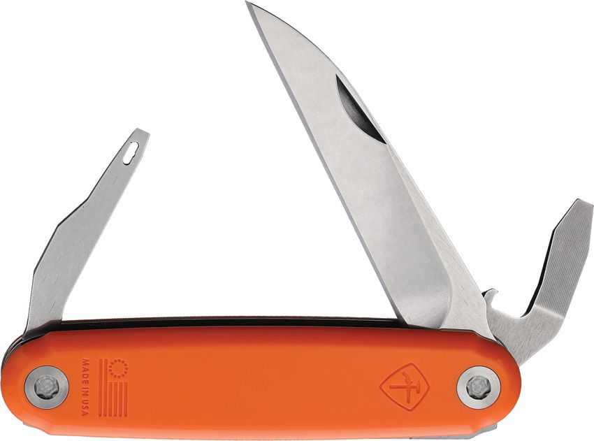 American Service Knife Alchesay Folding Knife Orange 3.63" Closed