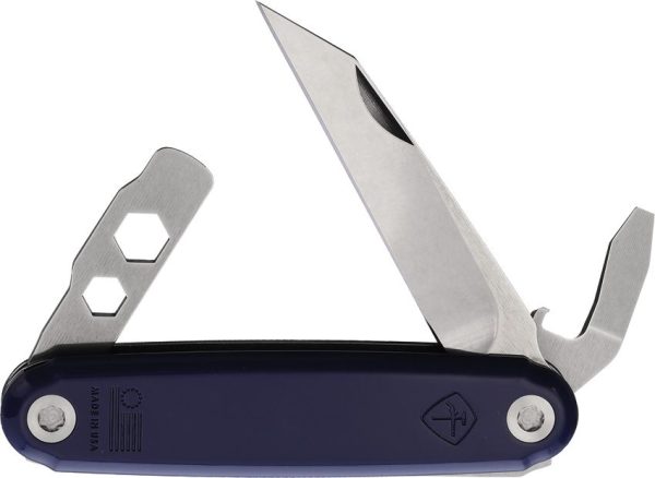 American Service Knife Iron Sides Blue Synthetic Folder