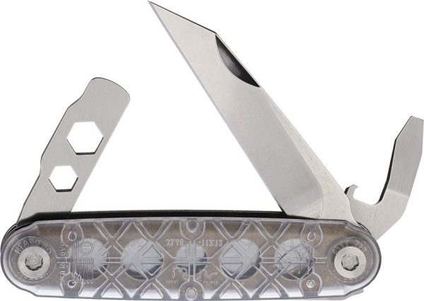 ASK004CLR.jpg American Service Knife Iron Sides Clear Synthetic Folder