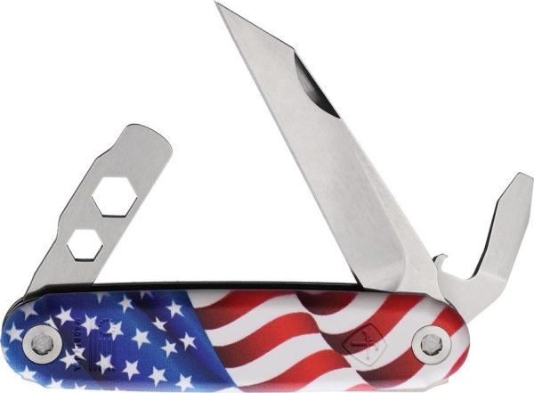 American Service Knife Iron Sides Flag Tactical Folder