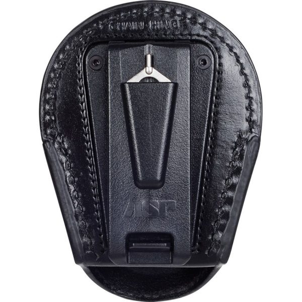 ASP Open Top Handcuff Case Black Basketweave Leather