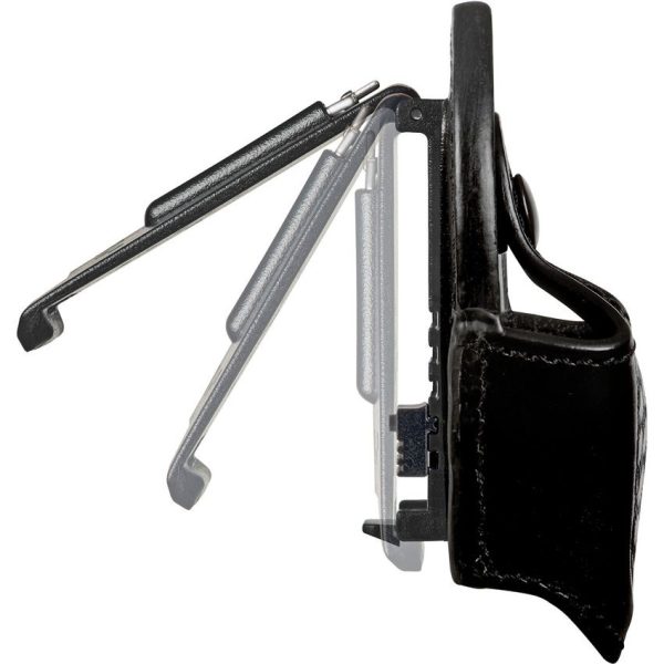 ASP Open Top Handcuff Case Black Basketweave Leather