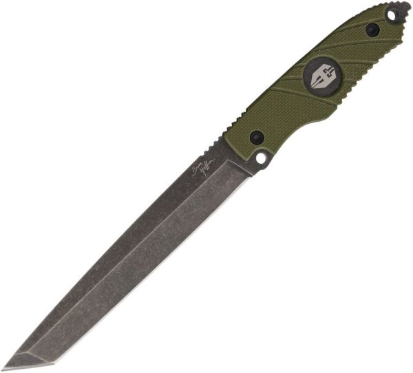 ATA14.jpg Hoffner Knives Beast Olive G-10 Full Tang Fixed