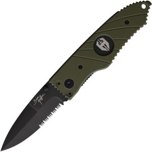 ATA25.jpg Hoffner Knives Snap Linerlock Flatline OD Green