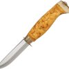 ATL115.jpg Arctic Legend AL-115 Child's Knife Fixed Blade Curly Birch 3in