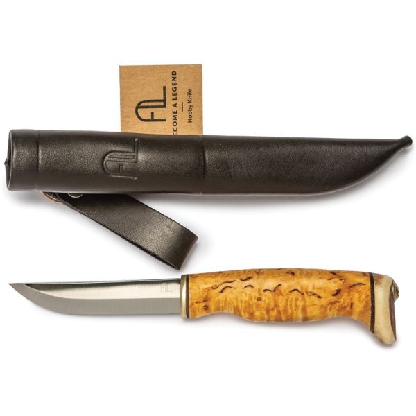 Arctic Legend Hobby Fixed Blade Curly Birch - Stainless