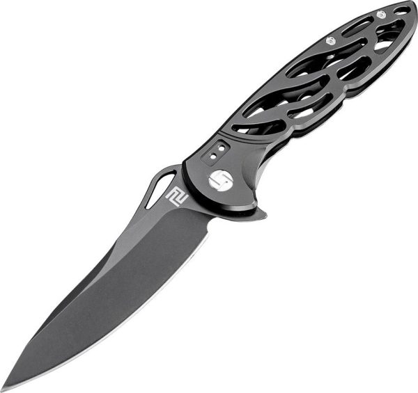 Artisan Hoverwing Framelock D2 Black Folding Knife 3.75"
