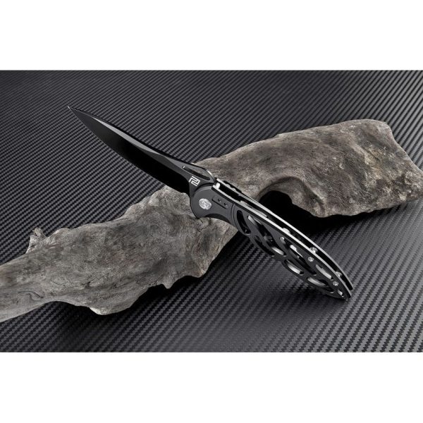 Artisan Hoverwing Framelock D2 Black Folding Knife 3.75"