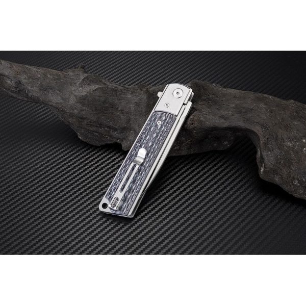 Artisan Classic Linerlock Folding Knife D2 Black White G10