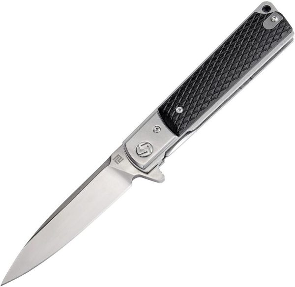 Artisan Classic Linerlock Black Folding Knife D2 Steel 3.75"