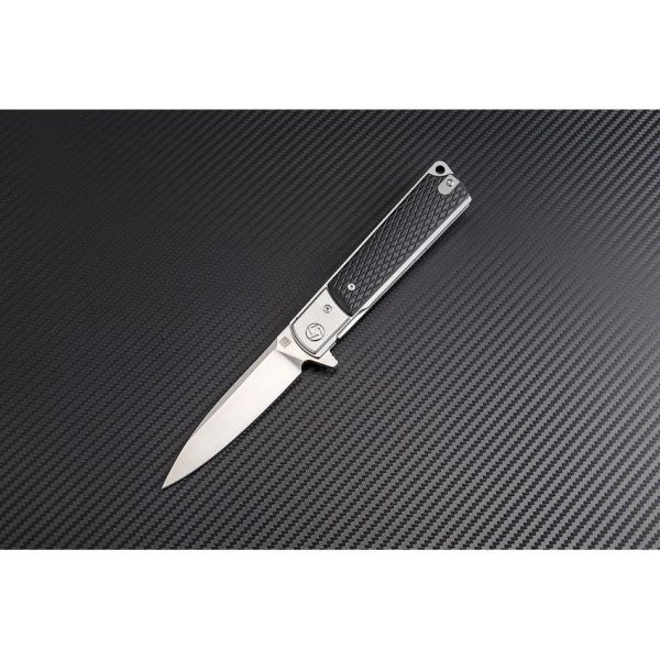 Artisan Classic Linerlock Black Folding Knife D2 Steel 3.75"