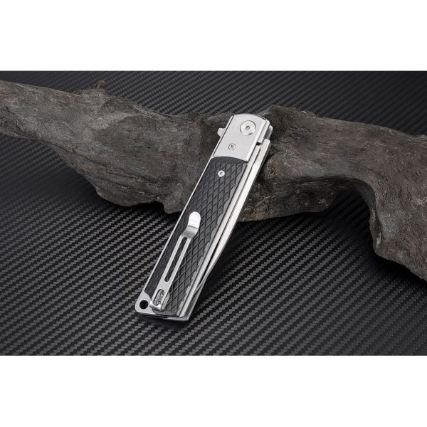Artisan Classic Linerlock Black Folding Knife D2 Steel 3.75"