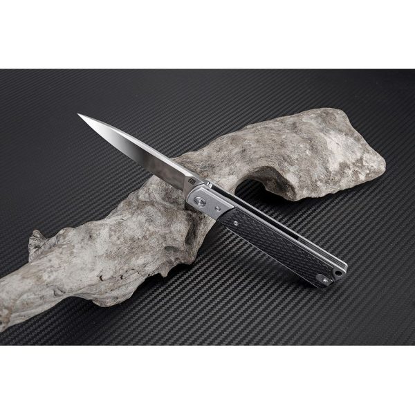 Artisan Classic Linerlock Black Folding Knife D2 Steel 3.75"