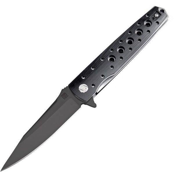 Artisan Virginia Linerlock D2 Black Folding Knife 4" Blade