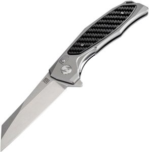 Artisan Megahawk Linerlock Folding Knife D2 Gray Carbon Fiber